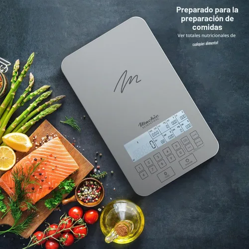 Vista 2 de Báscula nutricional de NutraTrack™ con vidrio de grado alimenticio, perfecta para contar calorías, preparación de comidas y pérdida