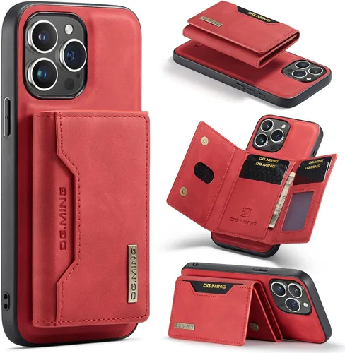 Vista 19 de Fundas de cuero tipo cartera para teléfono compatibles con iPhone 14 Pro Max con tarjetero para hombres de 6.7 pulgadas, contraportada desmontable 2