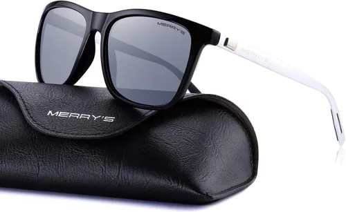 Vista 2 de MERRY'S Gafas de sol polarizadas para mujer, de aluminio, para conducir, rectangulares, para hombres y mujeres