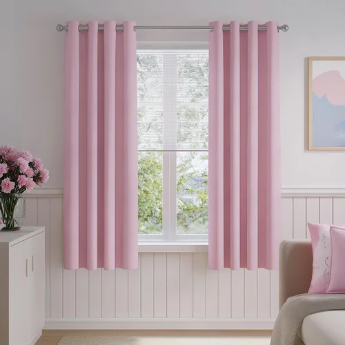 Vista 42 de FMFUNCTEX - Cortinas 100% opacas color beige de 40 x 63 pulgadas para dormitorio, 2 paneles Black out Drapes, Thermal Insulated Noise Reducing
