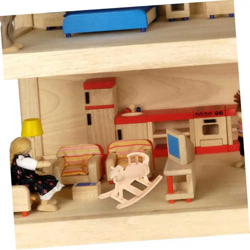 Vista 8 de ibasenice Silla mecedora en miniatura Escala 1:12 Caballo mecedor de madera Mini casa de caballo de caballo modelo casa de muñecas Accesorios