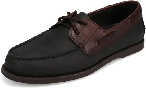 Vista 7 de Dockers Vargas zapatos mocasines de cuero cosidos a mano para hombre Negro marrón