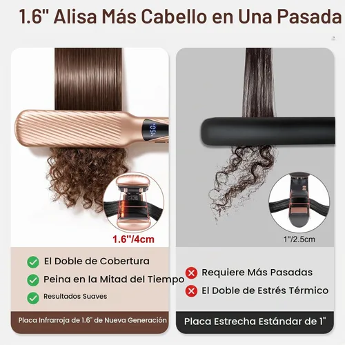 Vista 3 de Flat Iron Hair Straightener with 1.6" Infrared Ceramic Wide Plates