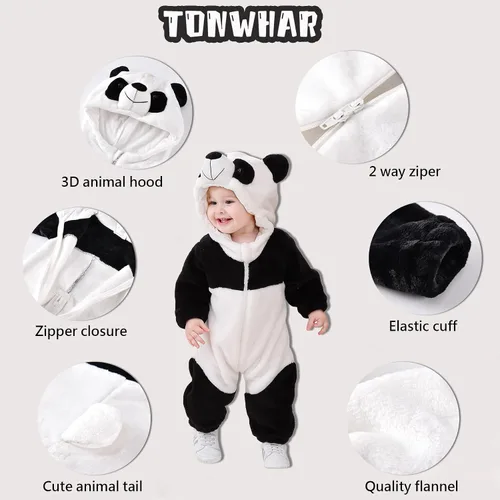 Vista 2 de TONWHAR Disfraz unisex de Halloween de animales para bebé y niño pequeño para otoño e invierno