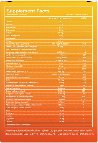 Vista 3 de Vivioptal Multi 90 cápsulas blandas - Suplemento multivitamínico y multimineral - Sustancias lipotrópicas y oligoelementos