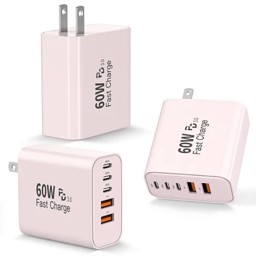 Vista 8 de Bloque de cargador de pared para iPhone 17 y 16 tipo C de 60 W, paquete de 2 bloques de carga rápida Apple para iPhone, adaptador de control