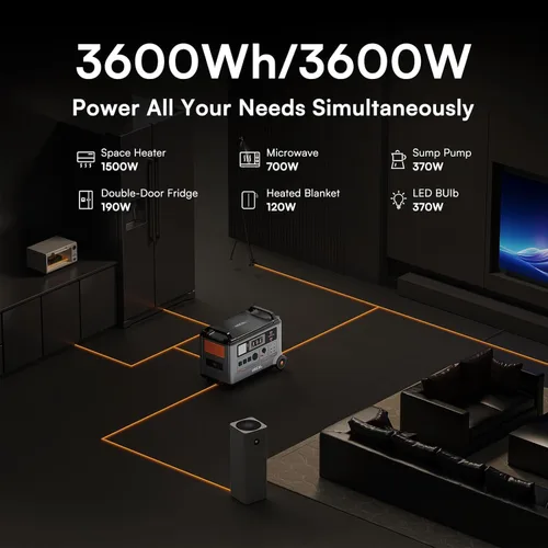 Vista 3 de PowerMax 3600SE 3600W Generador Solar Estación de energía portátil