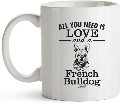 Vista 2 de Taza de regalo para mamá de Bulldog Francés para Navidad, mujeres, hombres, decoración de papá, decoración para amantes, cosas que aman, Bulldog