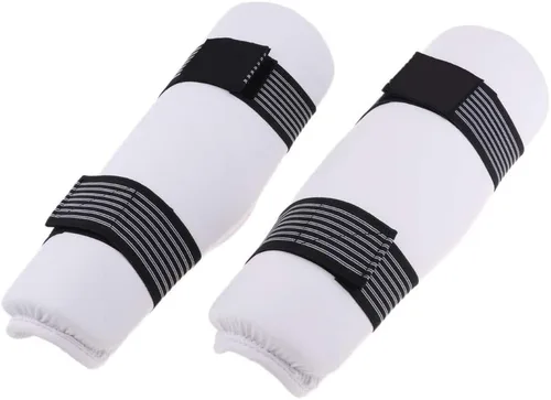 Vista 8 de DYNWAVE Espinillera profesional de artes marciales para artes marciales, karate, universal para hombres, mujeres y jóvenes, color blanco