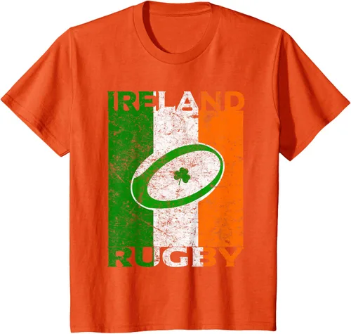 Vista 30 de Camiseta de rugby irlandés con la bandera de Irlanda, regalo vintage Negro