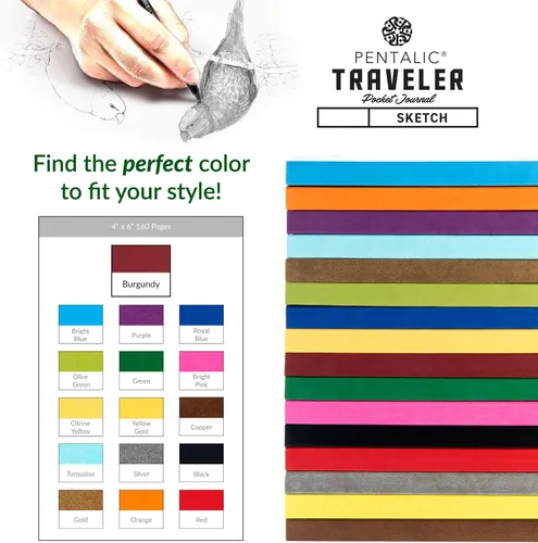 Vista 7 de Cuaderno de bocetos Travelers Dot Grid Pentalic Art, libre de ácidos