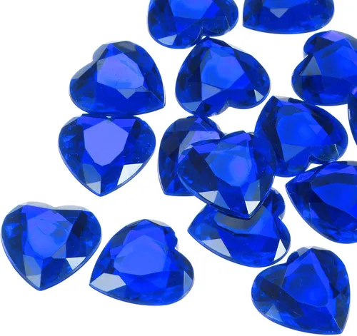 Vista 36 de MECCANIXITY 20 piezas de diamantes de imitación acrílicos de corazón de 0.787 pulgadas (0.787 in) con parte trasera plana, gemas de plástico