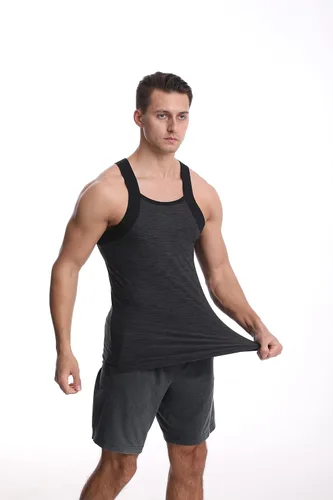 Vista 7 de Different Touch Paquete de 3 camisetas sin mangas de corte cuadrado de ajuste seco para hombre