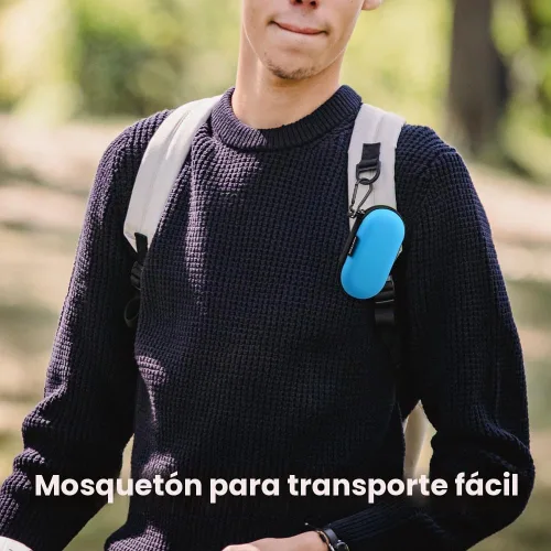 Vista 7 de Funda para auriculares, RISETECH Estuche de transporte para auriculares EVA con cremallera, bolsa de almacenamiento para auriculares, pequeña Azul