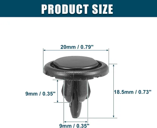 Vista 3 de ACROPIX Clips de repuesto para guardabarros para Toyota Avalon, paquete de 20, color negro