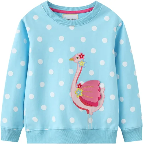 Vista 7 de HILEELANG - Sudaderas de cuello redondo para niñas, manga larga, para invierno