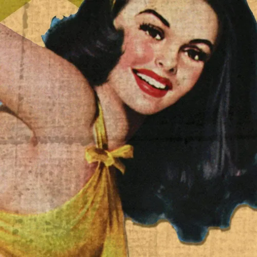 Vista 4 de Póster de viaje con diseño de puros cubanos en lienzo, diseño vintage de niña Pinup con medias de red, para viaje: Habanas Mas Fino