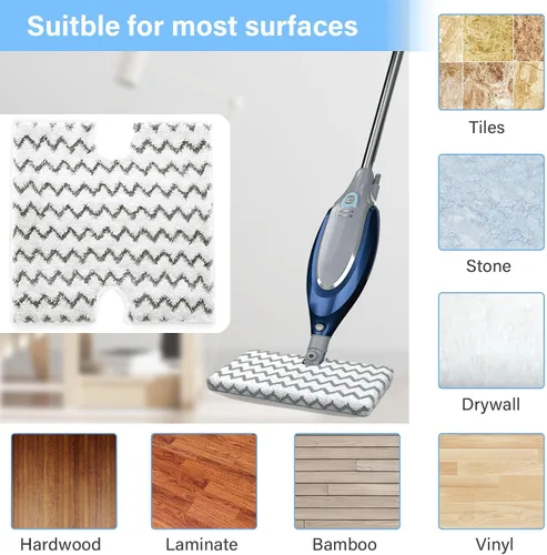 Vista 5 de Almohadillas de repuesto para trapeador de vapor S3973D para Shark Lift-Away Pro & Genius Steam Pocket Mop S3973 S3973D S5003D S3973WM S5001 S5002Q