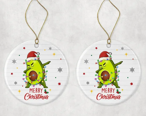 Vista 3 de Adorno de aguacate de Feliz Navidad, adorno de Navidad 2023, adorno de luz de Navidad de aguacate, adorno de Navidad para niños, adorno de Navidad