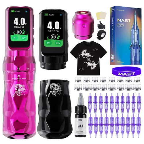 Vista 11 de Mast Tattoo Fold Pro Kit de pistola de tatuaje inalámbrica Verde