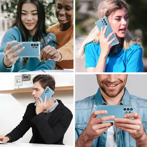 Vista 3 de Yiakeng Funda protectora para Samsung Galaxy A32 5G con protector de pantalla, transparente, delgada, de silicona suave, TPU protectora para Samsung
