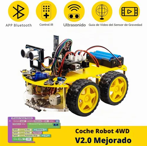 Vista 7 de LAFVIN 4WD Multi Robot Car Kit actualizado V2.0 Robot STEM/Programación Gráfica Robot Car Compatible con Arduino IDE con Tutorial