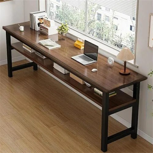 Vista 15 de Escritorio de oficina cuadrado de 15.7 pulgadas de frente a atrás, mesa larga rectangular para sala de estar, escritorio extra largo, estante