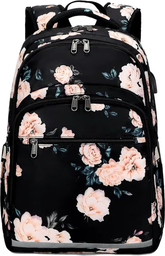Vista 13 de Mochila para mujer de 15.6 pulgadas, mochila escolar universitaria para niña, Portátil