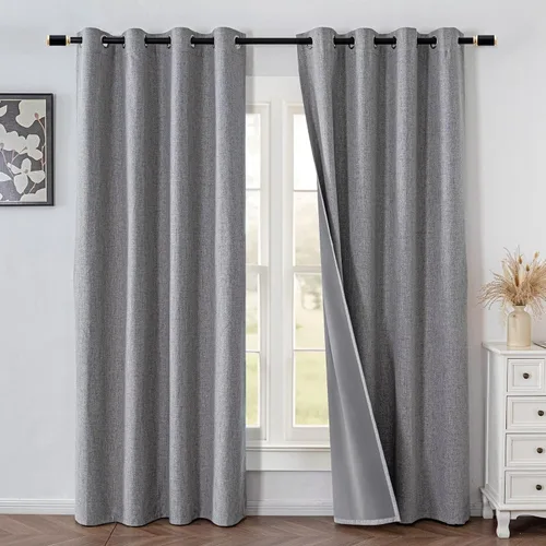Vista 18 de IGEMAEVE Cortinas opacas de tamaño personalizado para dormitorio, 100 % opacas, 1 panel, aislamiento térmico, cortinas de oscurecimiento