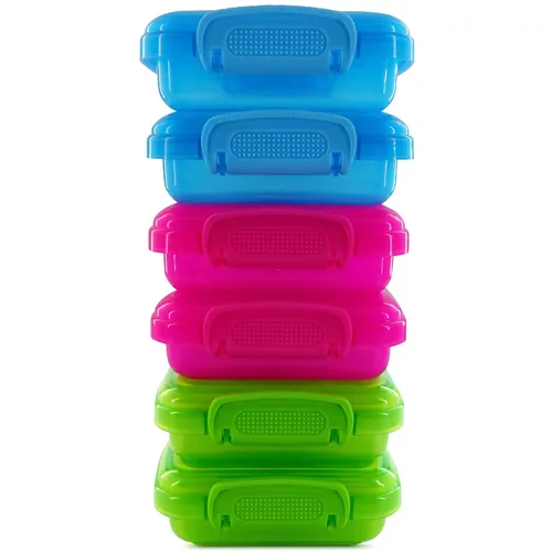 Vista 11 de NADOBA 12 Pcs Lock Top Snack Containers, 4.6 Oz, Snap Lid, 3
