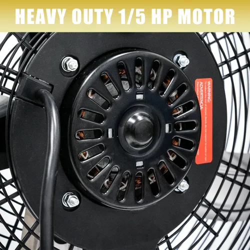 Vista 5 de HiCFM Ventilador de pedestal inclinable de 20 pulgadas, ventilador de pie de alta velocidad de 4300 CFM de 3 velocidades con potente motor de 1/5 HP