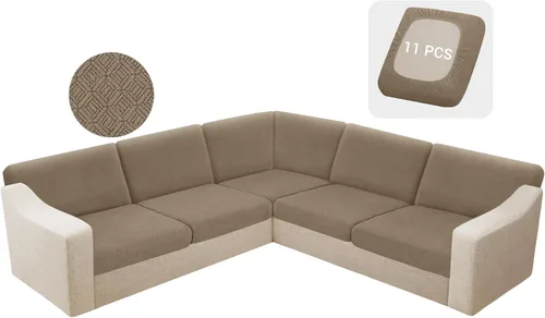 Vista 10 de HDCAXKJ - Fundas impermeables para cojín de sofá modular, fundas elásticas para cojín de sofá de esquina, fundas protectoras de muebles de jacquard