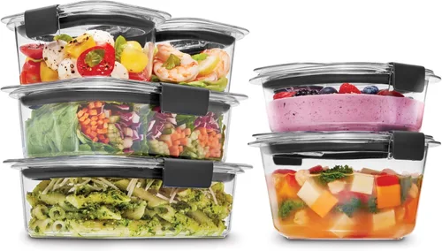 Vista 7 de Rubbermaid Brilliance® - Recipientes redondos a prueba de fugas, juego de 6 piezas