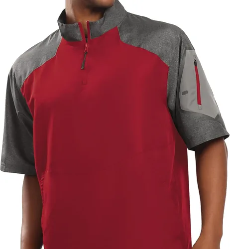 Vista 16 de Holloway Raider Chaqueta Pullover Cage - Ropa Atlética Resistente a la Intemperie con Cremallera de un Cuarto y Bolsillo en la Manga Negro