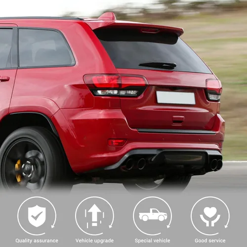 Vista 4 de Jimen Compatible con Jeep Grand Cherokee 2014-2020, 4 piezas de cubierta de luz trasera, accesorios exteriores (negro)
