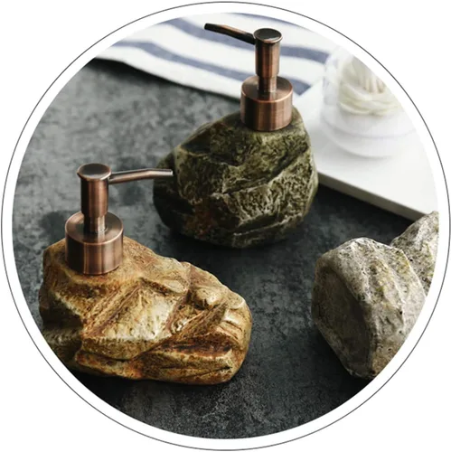 Vista 8 de Soap Dispenser Soap Dispenser Bottles Creative Ceramic Retro Stone Shampoo Soap Liquid Shower Gel Dispenser Soap Dispenser Lotion Bottle