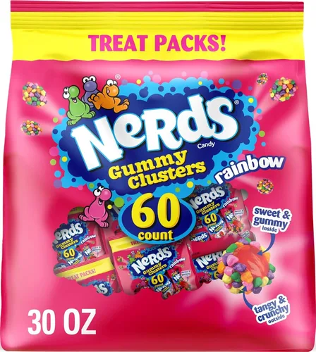 Vista 13 de NERDS Gummy Clusters Candy, arcoíris, crujiente y gomoso, 3 onzas (paquete de 12)