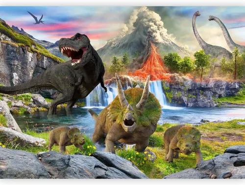 Vista 20 de artgeist Mural de pared Dinosaurios 79 x 55 pulgadas - Papel tapiz no tejido XXL Decoración de pared de forro polar Impresión fotográfica Diseño