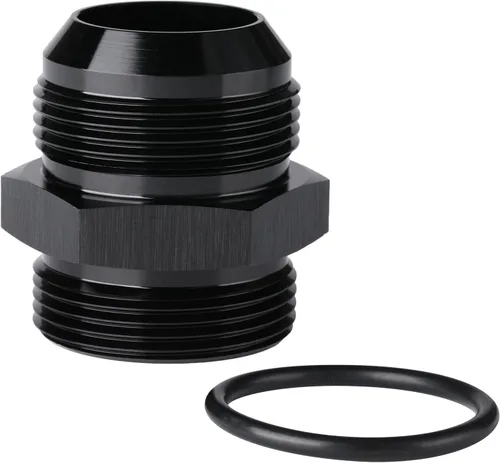 Vista 16 de 4AN macho a 4AN ORB con junta tórica Boss adaptador de riel de bomba de combustible de aluminio negro
