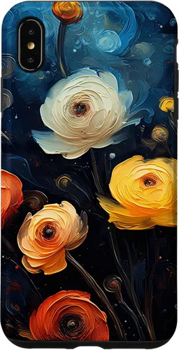 Vista 11 de Gorgeous Star Night Ranunculus Flowers Famous Painting Case for iPhone 17