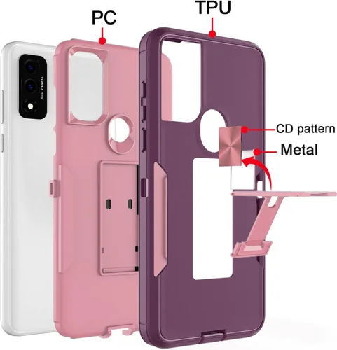 Vista 7 de Funda compatible con Samsung Galaxy S22 Ultra 5G, soporte magnético integrado, resistente híbrido de doble capa, a prueba de golpes, funda