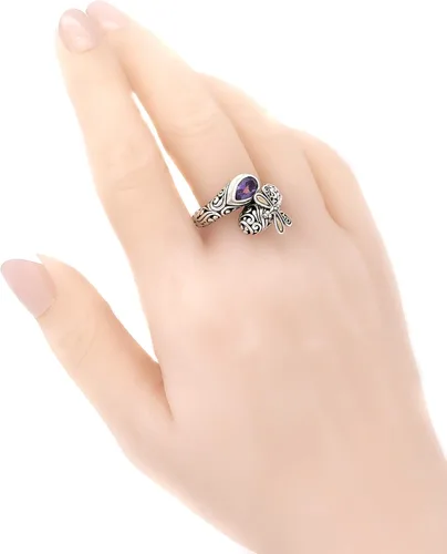 Vista 2 de Sterling Silver 925 and 18K Gold with Gemstones Ring