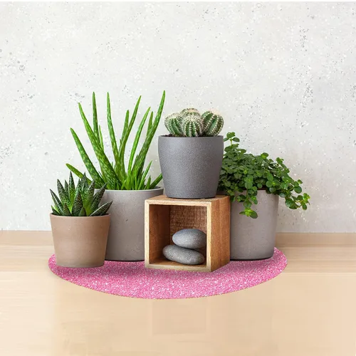 Vista 4 de Manteles individuales rosados con purpurina rosa para manteles individuales para mesa de cocina, manteles individuales para fiestas de hierba