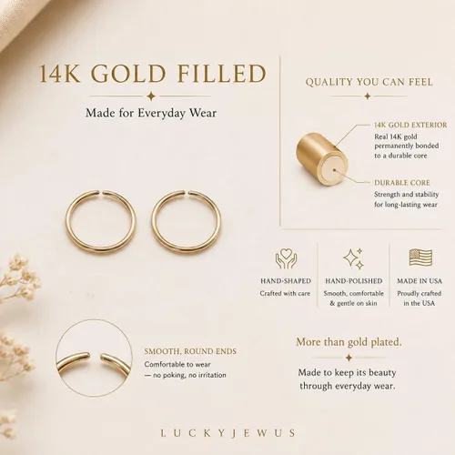 Vista 23 de Aretes de aro y broquel pequeños de oro o plata de ley para mujer, aretes para cartílago, nariz, hélix, trago Dorado