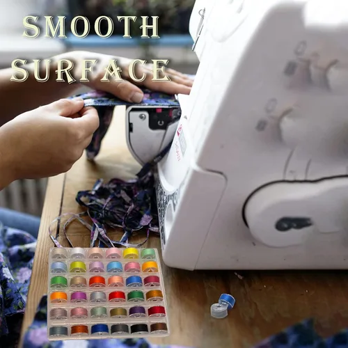Vista 6 de 36 bobinas e hilos de coser con estuche de bobina de plástico para múltiples máquinas de coser, juego de bobinas preenrolladas (bobinas de plástico)