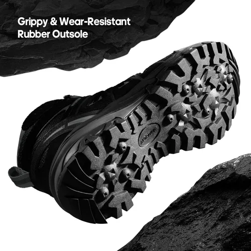 Vista 4 de NORTIV 8 Botas de senderismo impermeables para mujer, para exteriores, senderismo, camping, botas de búsqueda