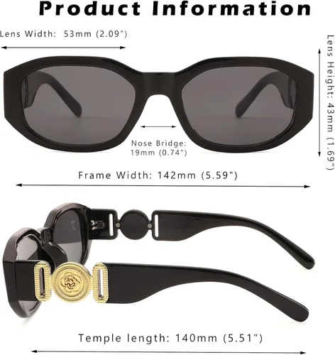 Vista 5 de COASION Gafas de sol rectangulares de moda irregulares para mujer diseño de moda gafas de sol con protección UV