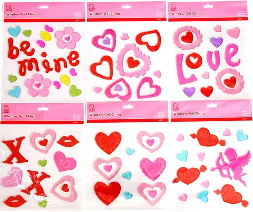 Vista 2 de Chef Craft Selectas de gel para ventana de San Valentín, 9 pulgadas, el diseño puede variar