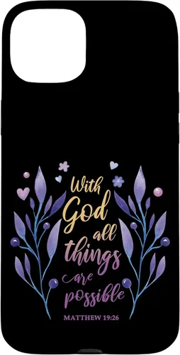 Vista 9 de with God All Things are Possible Matthew 19:26 Christian Case for iPhone 16