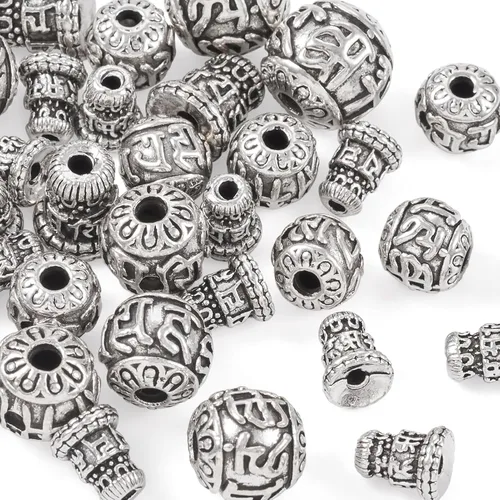 Vista 7 de Craftdady Cuentas de gurú tibetano de plata de 3 maneras para hacer collares y joyas